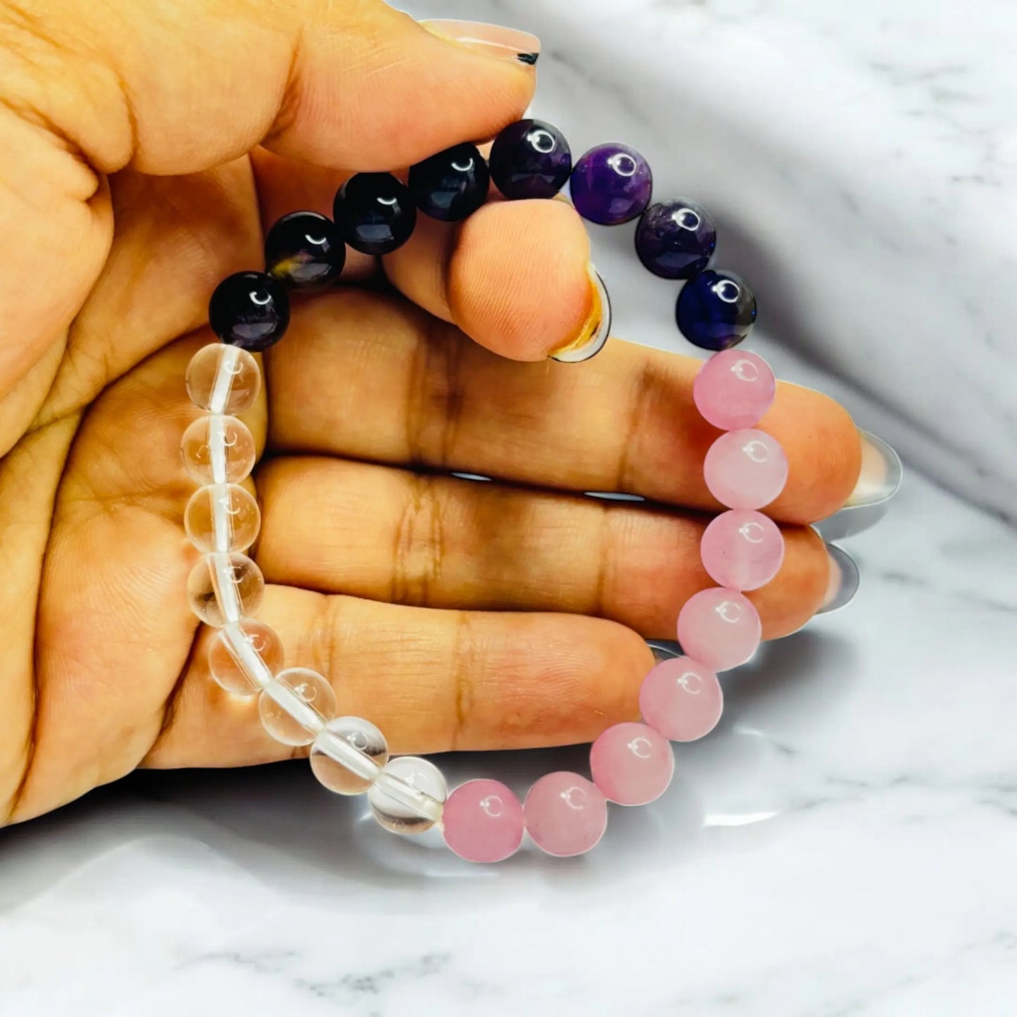 Amethyst Rose Quartz Bracelet - Elegance Meets Healing