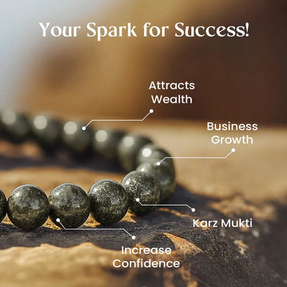Pyrite Wealth Bracelet - Natural Stone for Financial Focus