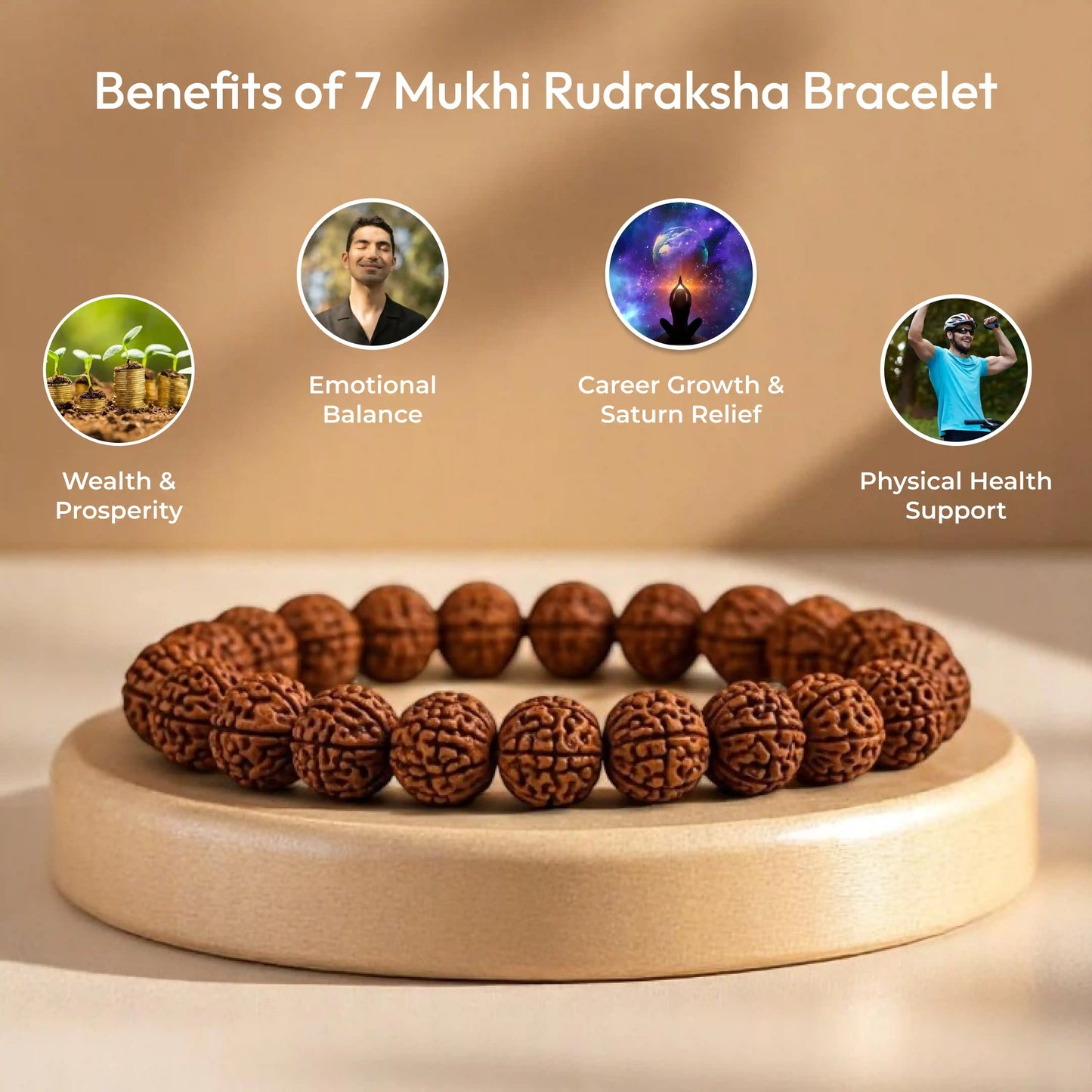 7 Mukhi Rudraksha Bracelet - Sacred Wealth & Success Magnet