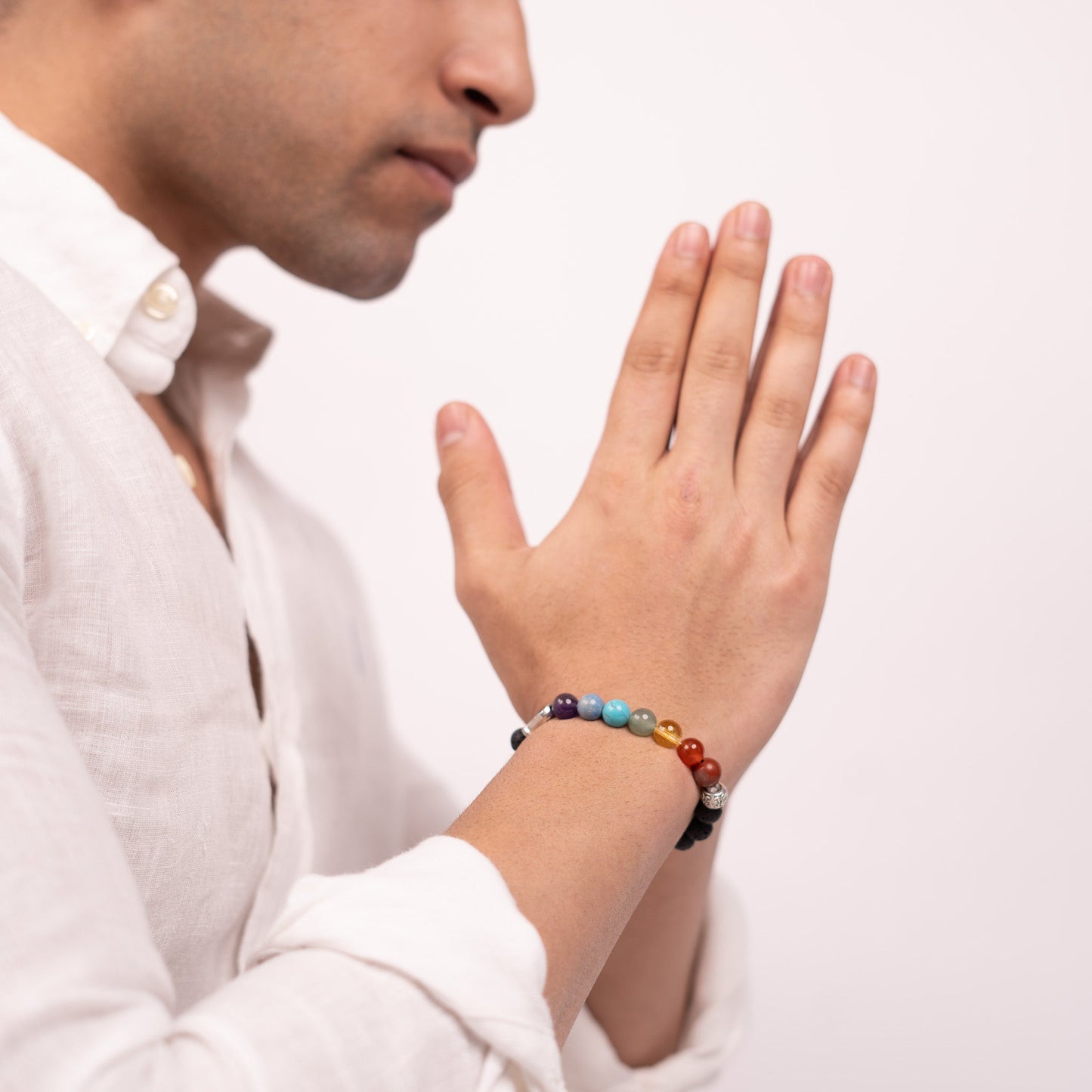 7 Chakra with Lava Stone Bracelet - Complete Energy Alignment