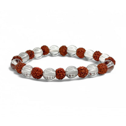 Sacred Rudraksha Crystal Bracelet - Divine Harmony in Every Bead