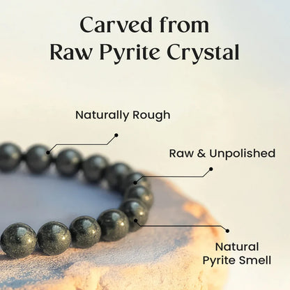 Pyrite Wealth Bracelet - Natural Stone for Financial Focus