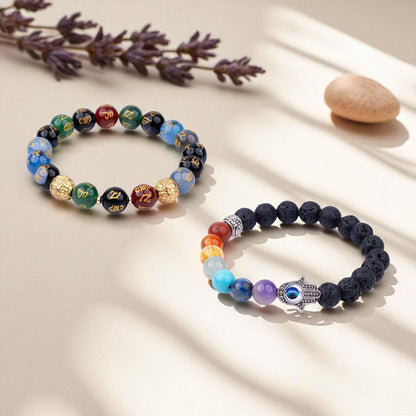 Super Happy & All in One 7 Chakra Bracelets - Complete Spiritual Set
