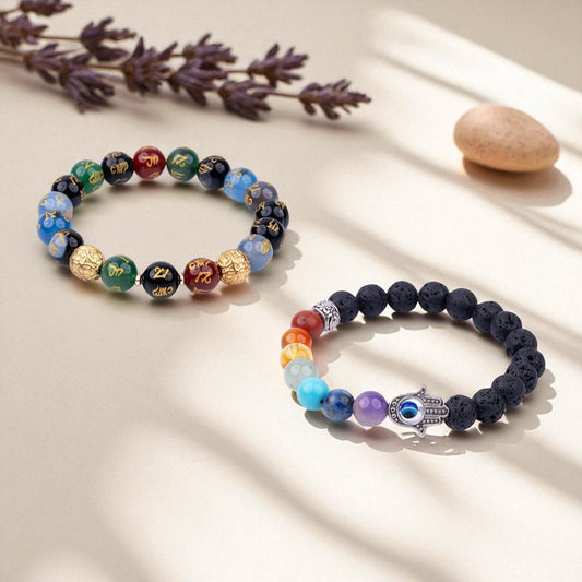 Super Happy & All in One 7 Chakra Bracelets - Complete Spiritual Set